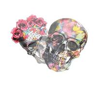 Parliky Lot De 2 Autocollants À Coudre En Vinyle Motifs Squelettes Effrayants Pour Vêtements De Fête Halloween Décoration D'Intérieur À LED Transfert De Chaleur