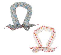 Parliky Lot de 2 Bandanas Rafraîchissants pour Chien en Tissu Respirant Motifs Floraux Rouge et Bleu 100 CM Écharpes d'Été Lavables pour Promenade Course et Protection la Chaleur