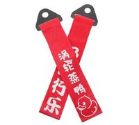 Parliky Lot de 2 Banderoles de Pare-Chocs Rouges pour Voiture Corde de Traction Pratique et Décorative Accessoires pour Pare-Chocs Utilisation Automobile Solide et Facile à Installer