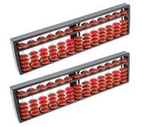 Parliky Lot de 2 Bouliers Éducatifs pour Garçon et Filles Boulier Arithmétique 13 Colonnes 5 Perles en Plastique Marron Outil D’Apprentissage des Maths pour École Maternelle et Calcul