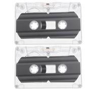 Parliky Lot de 2 cassettes microcastes vierges 30 min pour cassettes musicales basses caste temps surface dictée capacité audio par taille bruit de remplacement bande d'enregistrement standard