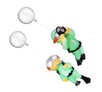 Parliky Lot de 2 Décorations Phosphorescentes de Plongeur Vert pour Aquarium, Ornement Flottant Lumineux, Petit Modèle Artificiel pour Décor de Poisson, Adapté Eau Douce et Salée, Décor