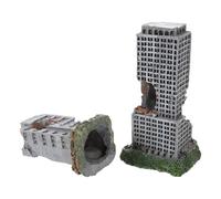 Parliky Lot de 2 Décors en Résine pour Aquarium Décor en Ruine d'Aquarium Réaliste Château Ancien Grotte Rocheuse Cachette pour Poissons et Crevettes Ambiance Urbaine Antique