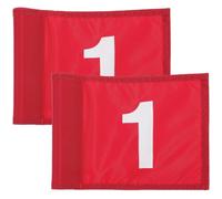 Parliky Lot de 2 Drapeaux de Golf Rouges N°1 en Nylon Résistant, Petits Drapeaux D'entraînement pour Pratique sur Terrain et Jardin, Accessoires Portables pour Entraînement Golf et Jeux