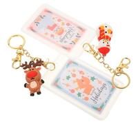 Parliky Lot de 2 Porte-Cartes D’Identité Étanches Double Face en PVC Transparent Porte-Badge Mignon pour Étudiants et Professionnels Bobines de Badges Porte-Carte de Crédit Taille