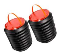 Parliky Lot de 2 Poubelles Pliables de 4L Couvercle en Plastique Solide Poubelle Extérieure Multifonction pour Camping Jardin Barbecue et Rangement Extérieur