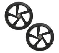 Parliky Lot de 2 Roues de Trottinette en PU Noir 180 MM Roulements Silencieuses Accessoires de Rechange pour Trottinette Électrique Pièces Détachées Solide Adaptées à Usage Intérieur et