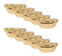 Parliky Lot de 20 Miniatures Lingots Dorés pour Maison de Poupée, Décor Miniature de Bureau et Accessoires Scène, Modèle Décoratif Compact pour Décoration Intérieure et Présents