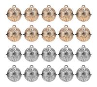 Parliky Lot de 20 Pendentifs Cloches Creuses de Noël en Métal 30 MM Argenté et Doré pour DIY Décoration Festive Créations Artisanales et Ornements de Sapin