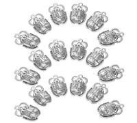 Parliky Lot de 20 Pendentifs Scarabée en Métal Argenté, Breloques Égyptiennes pour Création de Bijoux Diy, Charms Rétro pour Bracelets et Colliers, Accessoires Artisanat Symboles Sacrés