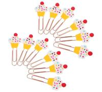 Parliky Lot de 20 Trombones Décoratifs de Gâteau Marque-Pages à Motifs de Fruits en Bois et Plastique Petit Format pour Bureau et Fournitures de Décoration de Fête