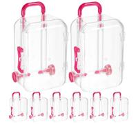 Parliky Lot de 24 Mini Boîtes à Bonbons de Valise Transparente, Couleur Rose Fuchsia, Boîte D'emballage pour Mariage, Coffret Fête Réutilisable, Décor Original pour Confettis Shower