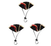 Parliky Lot De 3 Chapeaux pour Animaux De Compagnie Casquette De Pirate Matériau Respirant Chapeau De Cosplay Confortable pour Chiens