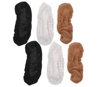 Parliky Lot de 3 Paires de Housses Extensibles et Amovibles pour Accoudoirs de Chaise de Bureau Tissu Jacquard Imperméable Dimensions 32X8 CM Couleurs Noir Gris Clair et Café