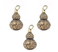 Parliky Lot de 3 Porte-Clés Pendentifs Gourde en Laiton Antique Breloques Décoratives Compactes et Légères Accessoires Bricolage pour Bijoux Paquet et Clés Ornement Feng Shui Pratique