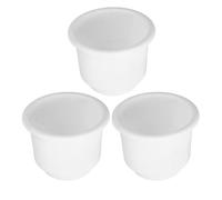 Parliky Lot de 3 Porte-Gobelets Encastrés en Nylon Blanc avec Trou D’Égouttement Support pour Bateaux Yachts et Camping-Cars Insert Résistant pour Maintien Sécurisé des Réutilisable