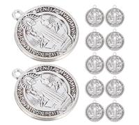 Parliky Lot De 30 Pendentifs Saint Benoît Médailles Religieuses Oxydées Style Vintage Pendentifs De Saint Chrétien Bracelet Argent