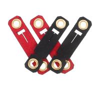 Parliky Lot de 4 Anneaux pour Pattes D’Oiseaux en Velours Léger, Tailles 6 Ajustables, Couleurs Noir et Rouge, Harnais pour Perruche, Conure et Pigeon, Accessoires Sûrs pour Entraînement