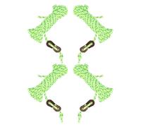 Parliky Lot de 4 Cordes de Haubanage pour Tente 4 M en Nylon Réfléchissant Double Bande Fluorescente Jaune Diamètre 4 MM Corde D’Extérieur Résistante pour Camping Randonnée et