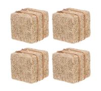 Parliky Lot de 4 Mini Meules de Foin Factices 2X2X2 CM en Bois Léger, Décor Rustique pour Maison de Poupée, Accessoire DIY pour Centres de Table et Décoration de Ferme