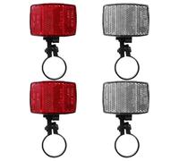 Parliky Lot de 4 Réflecteurs de Vélo en Plastique Solide pour VTT et Route, Incluant 2 Réflecteurs et 2 Arrière Supports, Accessoires Réfléchissants pour Sécurité et Visibilité Nocturne