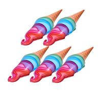 Parliky Lot de 5 Ballons Gonflables de Cornet de Glace Géant en Pvc Sûr, Accessoires Décoratifs pour Fête D'anniversaire, pour Usage Intérieur et Extérieur, Jouets Décoratifs Thème Glace