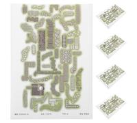 Parliky Lot de 5 Dalles Autocollantes pour Sol de Maquette, Revêtement Adhésif en Pierre Miniature, Matériau de Maquettes Architecturales pour Bac à Sable, Décor Extérieur Jardin