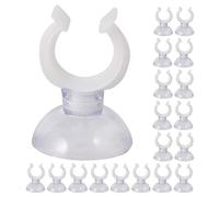 Parliky Lot de 50 Pinces à Ventouse Transparentes pour Aquarium Fixation Stable pour Tuyaux D’Aération ’Eau 16 MM Clips Ouverts Compatibles Support Solide pour Organisation Aquatique