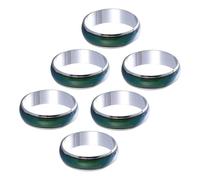 Parliky Lot de 6 Bagues Garçon et Filles à Changement de Couleur Thermosensible, Largeur 6mm Diamètre Intérieur 16mm, Anneaux D'humeur pour Filles et Garçons, Bijoux Amusants pour Fêtes