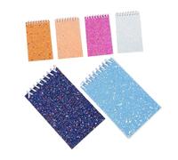 Parliky Lot de 6 Cahiers à Spirale avec Couverture Paillettes, Papier Épais, Pages Blanches, Format Pratique pour Usage Polyvalent Bureau L'école