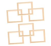Parliky Lot de 6 Mini Cadres Photo en Bois pour Maison de Poupée, Décor Micro-paysages, Petits Cadres Miniatures Colorés, Accessoires Décoratifs pour Maisonnette à Ossature Bois,