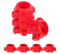 Parliky Lot de 8 Écrous de Blocage Rouges pour Barres de Musculation 25mm, Vis de Serrage Hexagonale Antidérapante en Plastique pour Haltères, Accessoires Fitness Musculation Sécurisés