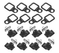 Parliky Lot de 8 sets de Crochets de Toit pour Voiture 4 Portes Anneaux de Traction Robustes en Acier Kit de Fixation pour Bâche de Toit Accessoires Auto Universels