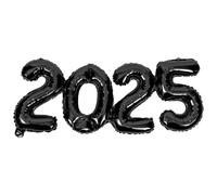 Parliky Lot de Ballons Chiffres 2025 en Film Aluminium Noir Décoration pour Fête du Nouvel An et Remise de Diplômes Ballons Résistants et Réutilisables pour Événements Festifs