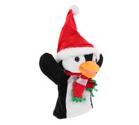 Parliky Marionnette à Main Pingouin de Noël en Peluche Douce, Marionnettes à Doigts D’Animaux Interactives pour Garçon et Filles, Éducatif Festif pour Jeux de Rôle et Fêtes Hivernales