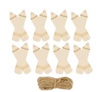 Parliky Marque-pages Vierges en Bois de Crayon, Lot de 20 Pièces 10 Mètres de Corde en Jute, Signets DIY Non Finition pour Loisirs Créatifs, Décoration et Marquage de Livres, pour Lecture