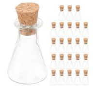 Parliky Mini Bouteilles en Verre 24pcs avec Bouchons liège, bocaux pour décorations, Accessoires DIY pour créer Une atmosphère Romantique Lors de Mariages