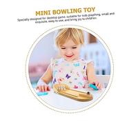 Parliky Mini Bowling Jeu de Société Bois Éducatif Interactif Parent Garçon Fille Activité pour Garçon Fille et Personnes Âgées Stimulation Mentale et Motricité Set Compact pour Intérieur
