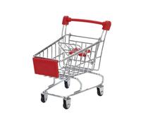 Parliky Mini Chariot de Courses Rouge pour Rangement Accessoires Garçon Fille et Bureau Caddie Simulation et Pratique