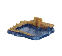 Parliky Mini Quai en Résine Bleu Profond pour Maison de Poupée - Accessoire Décoratif Réaliste de Bac à Sable Psychologique, Figurine Miniature pour Bonsaï et Thérapie Jeu, Décoration