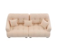 Parliky Mobilier Salon Moderne pour Petites Poupées Meuble Poupée Décoratif Compact Crème