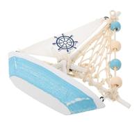 Parliky Modèle de Voilier en Bois Décoratif, Décorations Nautiques Style Méditerranéen Rétro, 17 cm, Compact et Peu Fragile, pour Maison et Centre de Table