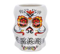 Parliky Mug à Cocktail en Céramique Blanche Motif Tête de Mort, Style Hawaïen Tiki, Verre à Vin Original pour Fêtes, Bars et Festivals, Tasse Créative pour Cocktails et Événements