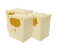 Parliky Nichoir à Oiseaux en Plastique Beige 3pcs pour Élevage et Nidification Extérieure Jardin ou Cour