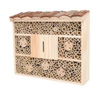 Parliky Nichoir Décoratif en Bois Naturel pour Abeilles - Maison de Jardin Écologique - Abri Extérieur Cabane en Bois pour Favoriser la Pollinisation des Plantes et Fleurs