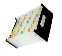 Parliky Organisateur de Documents Multi Couches Porte Documents Compact pour Factures et Trieur de Bureau et Portable Rangement Administratif Noir Compartiments