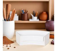 Parliky Organisateur Suspendu Semi-Circulaire pour Outils de Poterie, Porte-Outil pour Tour de Potier Compatible Bac à Eau Circulaire, Plastique Robuste, Rangement Compact 31 X 12 X 9 CM