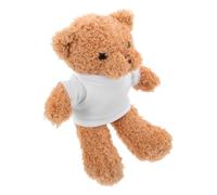 Parliky Ours en Peluche à Personnaliser pour Fête, Petit Format, Peluche Douce, T-Shirt Blanc Vierge, Présent DIY Anniversaire et Décoration Créative