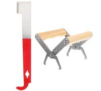 Parliky Outils Dapiculture Acier Inoxydable Lot avec Griffe de Cadre et Grattoir Ergonomique à Manche Accessoires pour Cadres Ruche et Matériel Apicole
