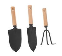 Parliky Outils de Jardinage à Manche Pelle Large et Étroite Râteau à Dents Acier Au Kit Pratique pour Fleurs et Légumes Extérieur